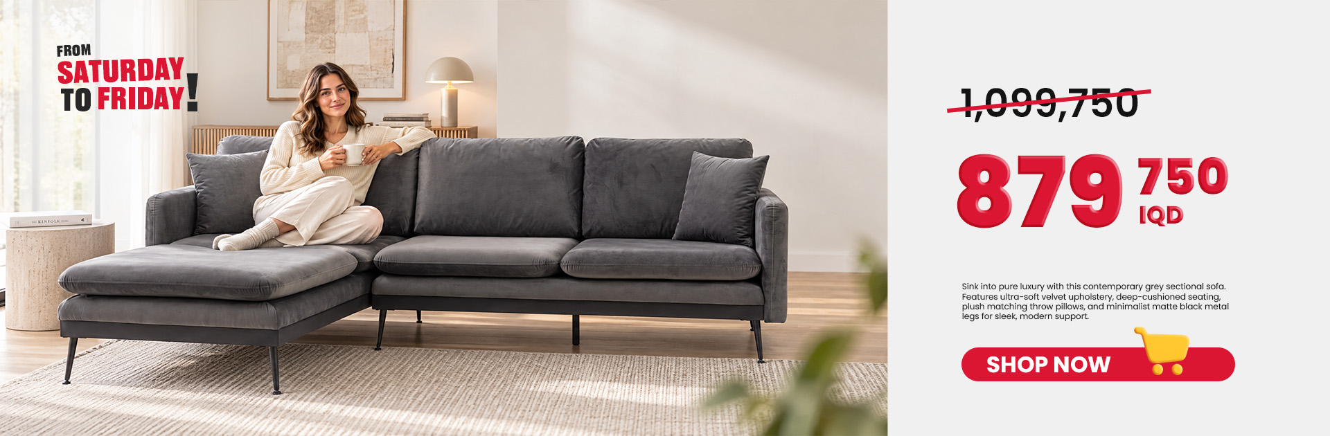 Futon Corner Sofa - Grey