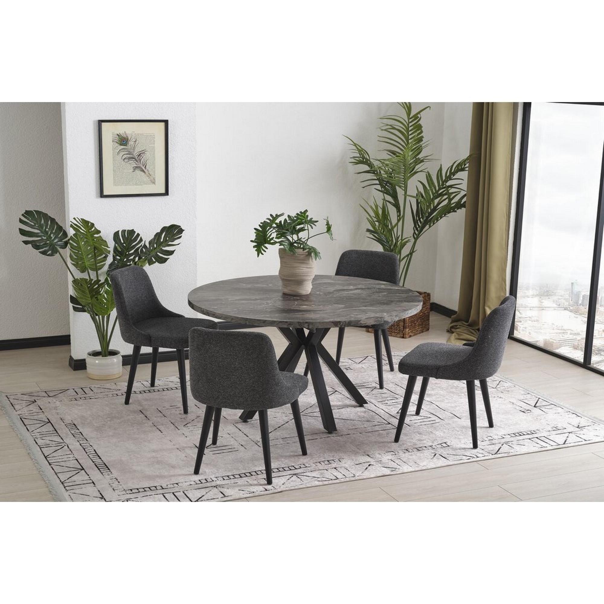 مێزی بازنەیی 125 سم - کۆزمۆس+ڕەش