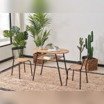 مێز لەگەڵ 2 کورسی 90*50 سم - ڕەش