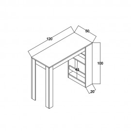 مێزی بار جۆری بێری 120*100*50 سم