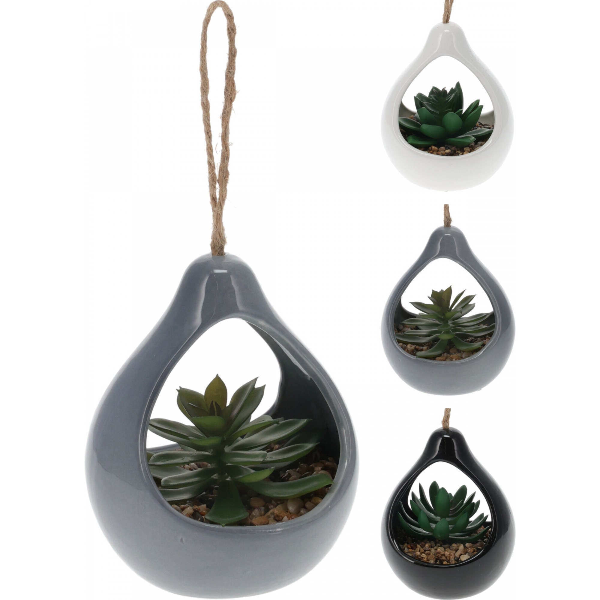 ڕووەکی هەڵواسراو لاناو گوڵدانی سیرامیک بە 3 شێوە 