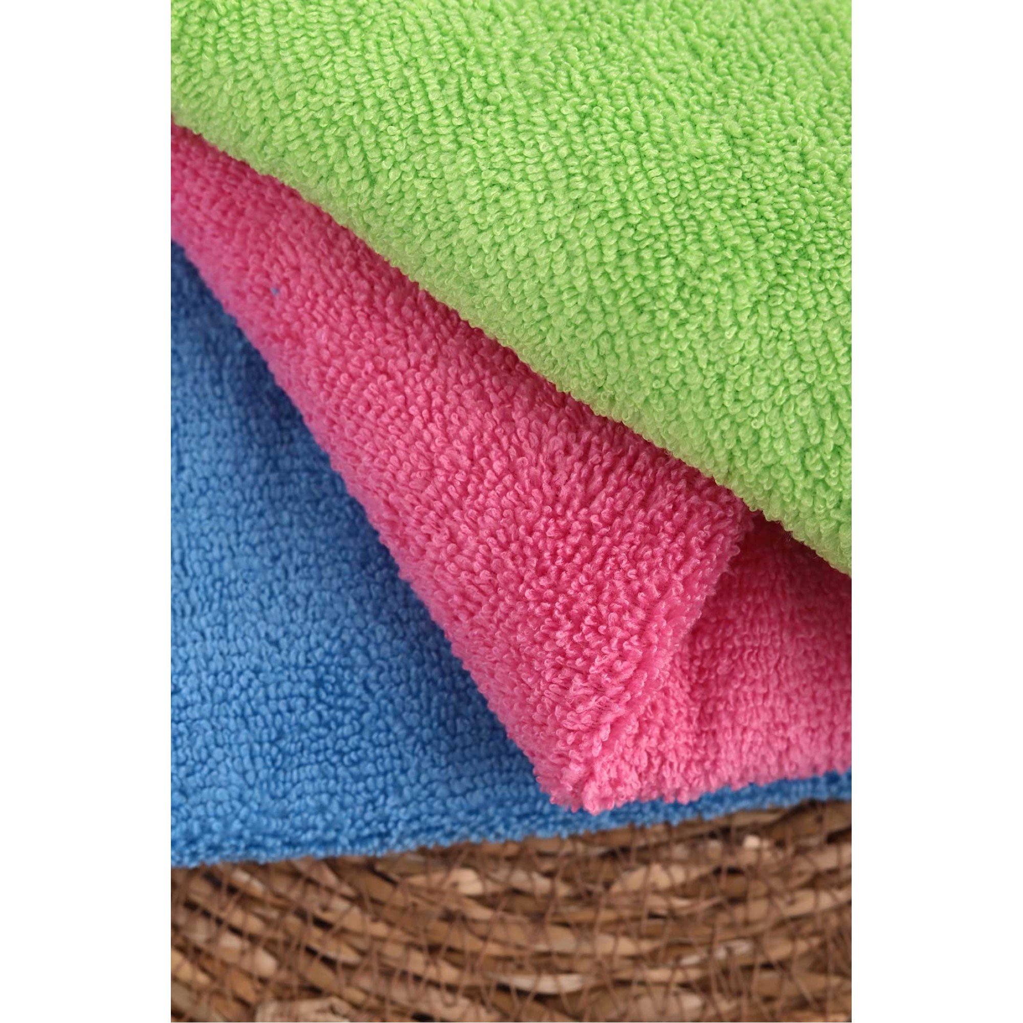 قوماشی پاککردنەوەی مایکرۆفایبەر سادە 3 پارچەیی 35*35 سم