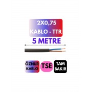 کێبڵی نەرمی TTR 2×0.75 ملم² (بە مەتر)