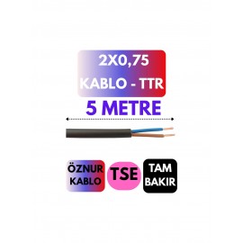 کێبڵی نەرمی TTR 2×0.75 ملم² (بە مەتر)