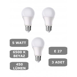 گڵۆپی لێدی مۆمی 5 واط E27 ڕووناکی سپی 6500K