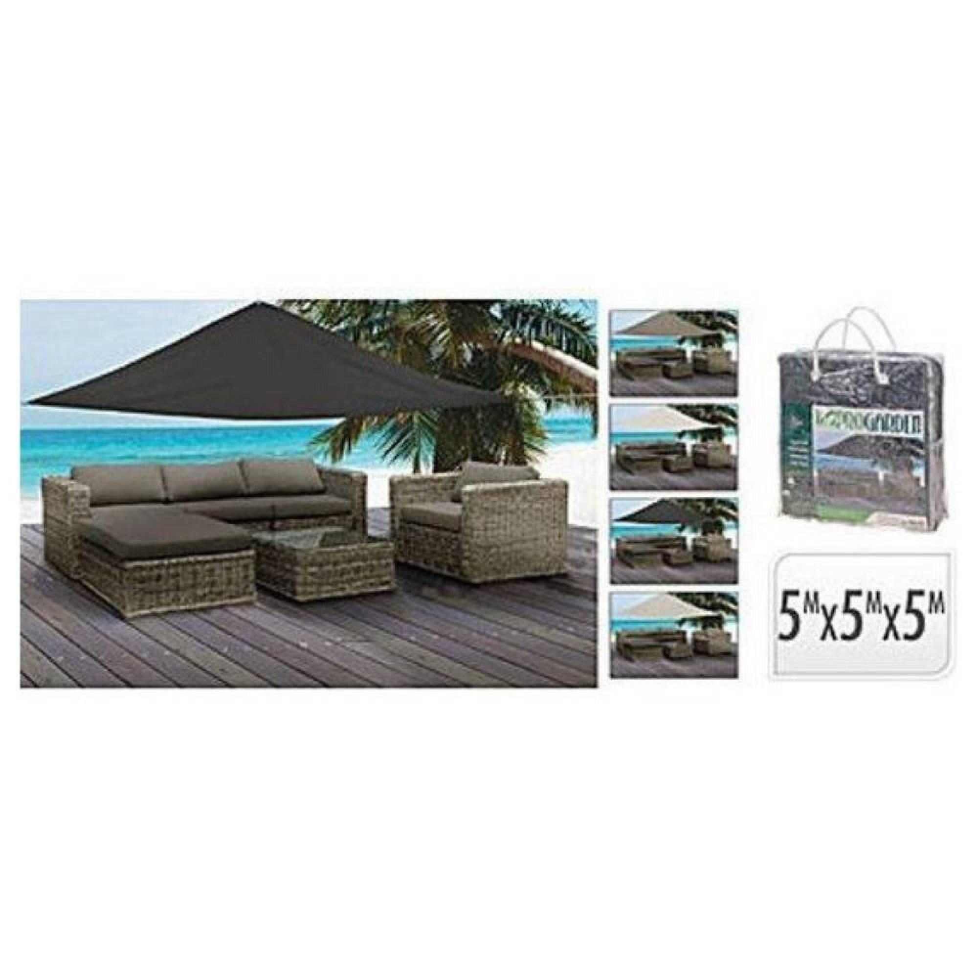 قوماشی سێبەر سێگۆشەی رەنگی کرێمی 5 * 5 مەتر Ecru