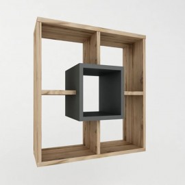 ڕەفەی دیواری ساجی/ڕەساسیی تۆخی (90X60X21سم)ی Smıle