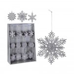 ڕازێنەرەوەی داری سەری ساڵی بریقەداری زیویی (١٠ سم)