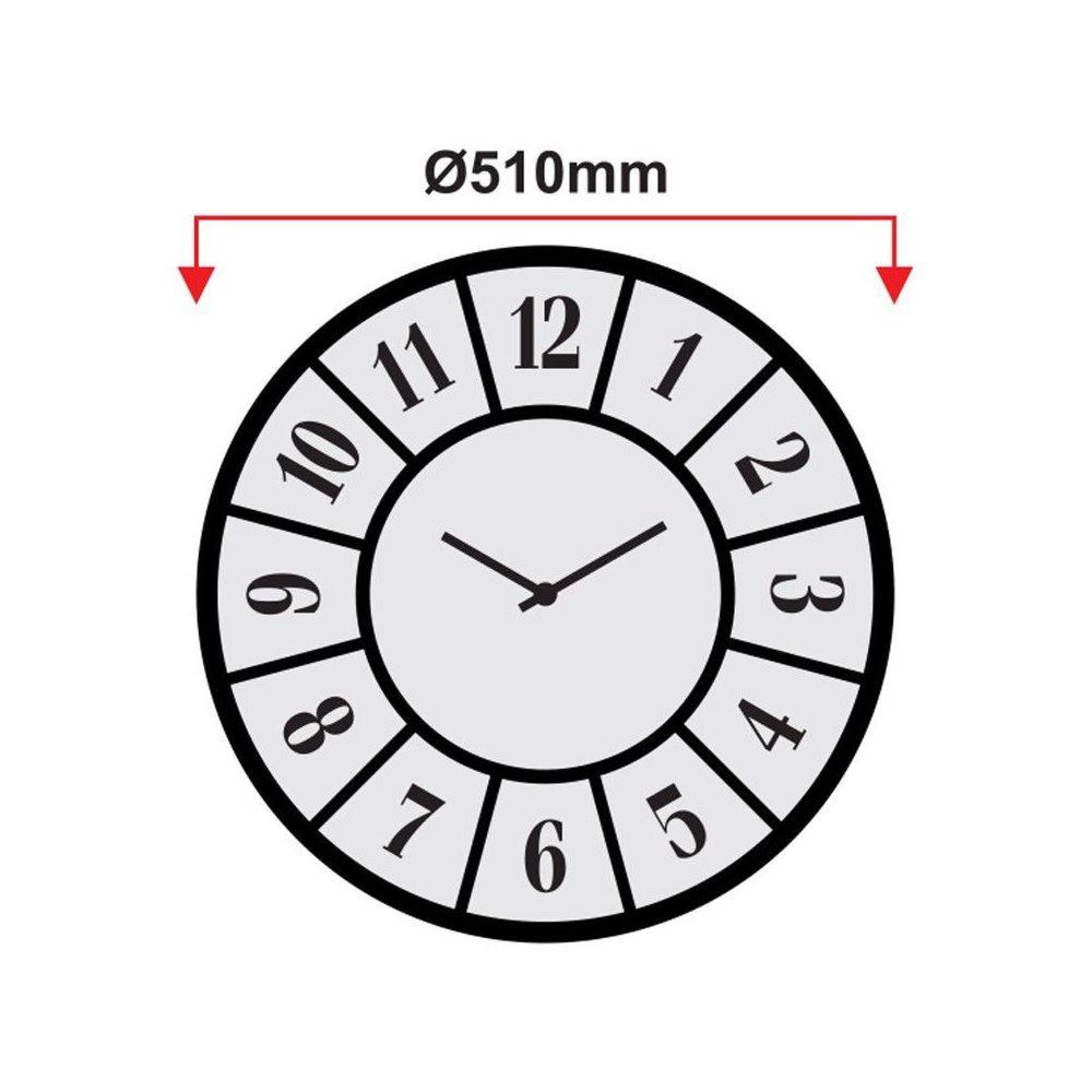 کاتژمێری دیواری گالاکسی بە چوارچێوەی کانزای ڕەنگی سپی 50 سم