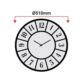 کاتژمێری دیواری گالاکسی بە چوارچێوەی کانزای ڕەنگی سپی 50 سم