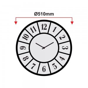 کاتژمێری دیواری گالاکسی بە چوارچێوەی کانزای ڕەنگی سپی 50 سم