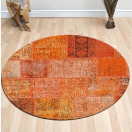 فەرشی بازنەیی کاری پینە پینەی پرتەقاڵیی (١٦٠*١٦٠)