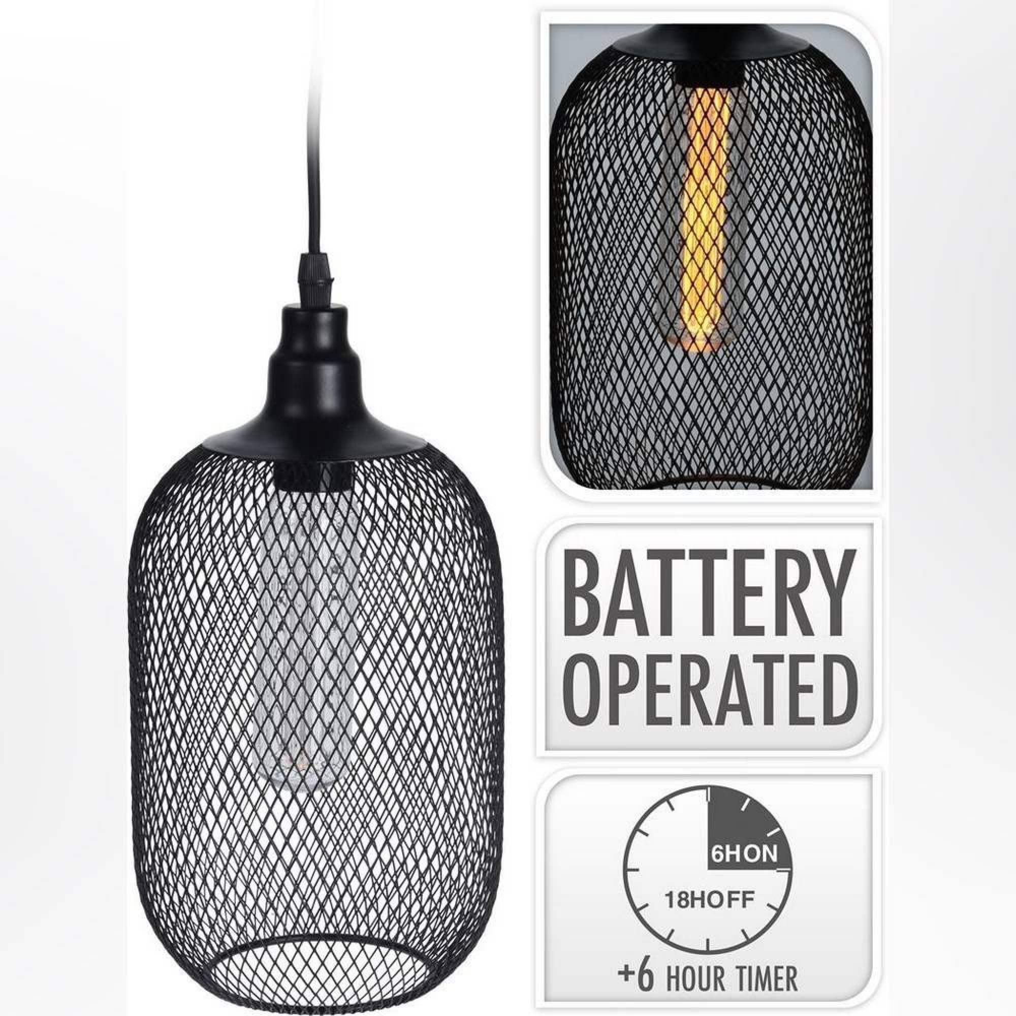 رووناکی هەڵواسراو وایەر ڕەش