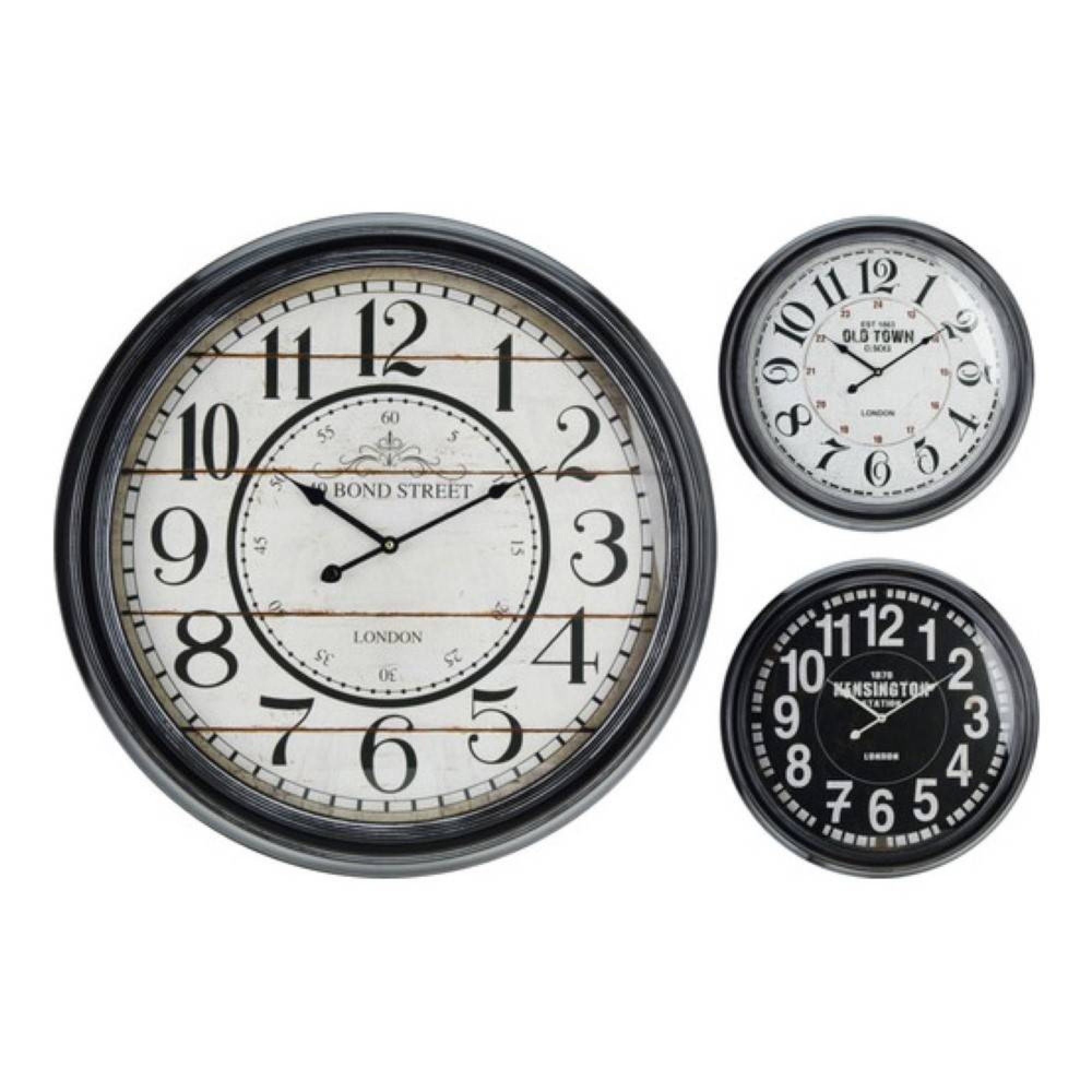 کاتژمێری دیواری چوارچێوەی کانزایی ٦٣سم ٣ پارچە