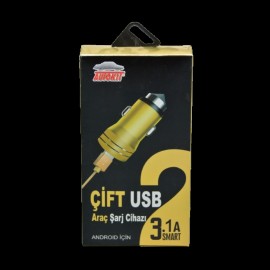 شەحنی ئۆتۆمبێلی کانزای ٢ (Usb)ی (٣.١ ئەمپیر)