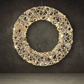 تاجە گوڵینەی مرواریداری ئاڵتونیی (٣٠ سم) لەگەڵ ٢٠ لید