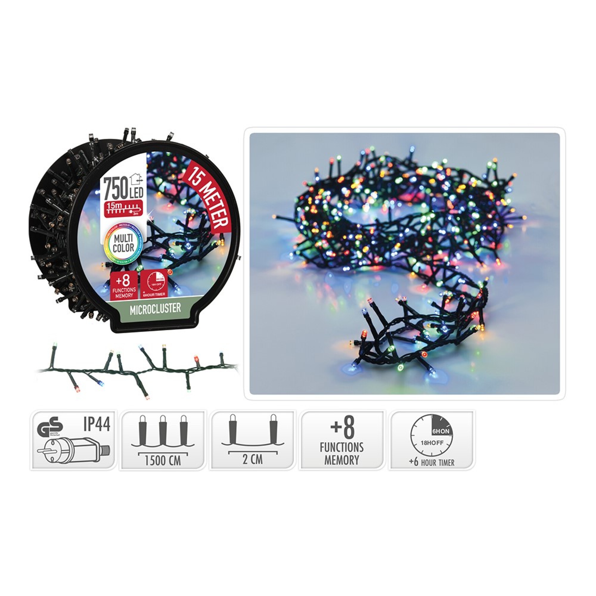 گڵۆپی شریتی 750 لێد رەنگاورەنگ - AX8521220