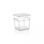 دەفری خواردن هەلگرتنی چوارگوشەی بە سەر رەنگی شەفاف 3,8 لیتر