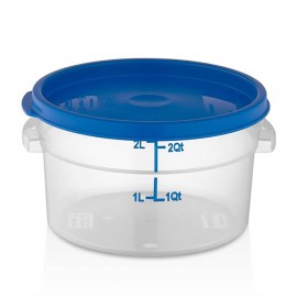 دەفری خواردن هەڵگرتنی بازنەی رەنگی شەفاف 2.1لیتر