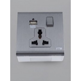 پلاکی دیواری جۆری ئینگلیزی بە دەرچەی USB بۆ شەحنکردنەوە ; مۆدێلی B
