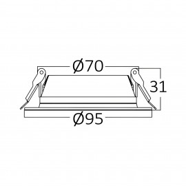 لایت پانێڵی دەفن 6 واط 3 ئینج چوارچێوەی سپی ڕووناکی زەرد 3000K - BP12-00600
