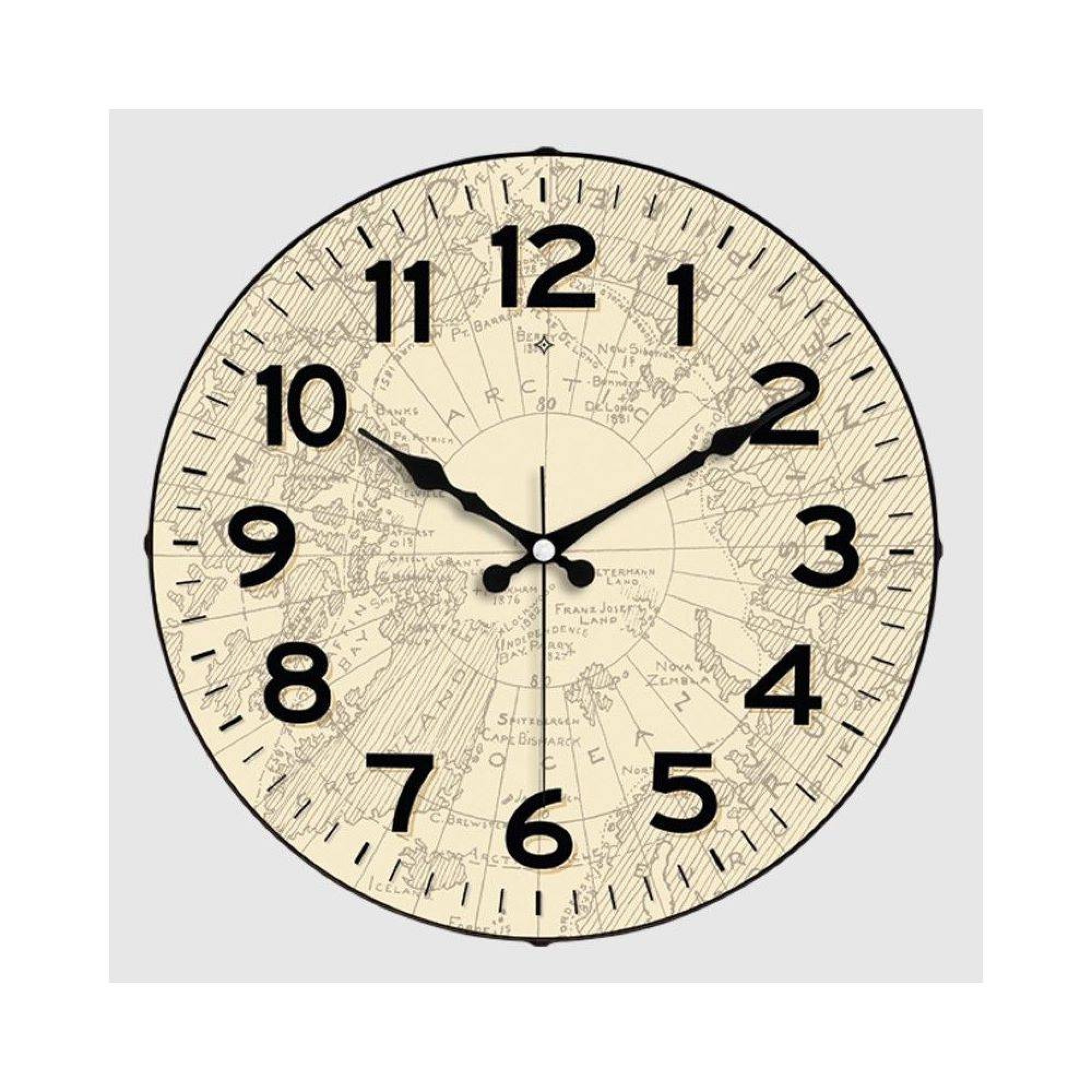 کاتژمێری دیواری گالاکسی ئەنتیکی بە نەخشەی جیهان