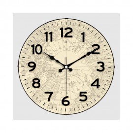 کاتژمێری دیواری گالاکسی ئەنتیکی بە نەخشەی جیهان