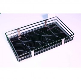 سینی گالاکسی چوارگۆشە کانزای نەخشی زیوی  1