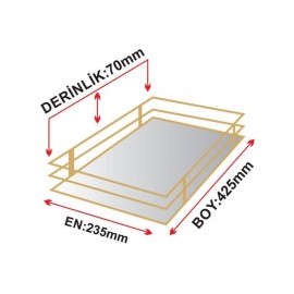 سینی گالاکسی چوارگۆشە کانزای نەخشی زێڕین  1