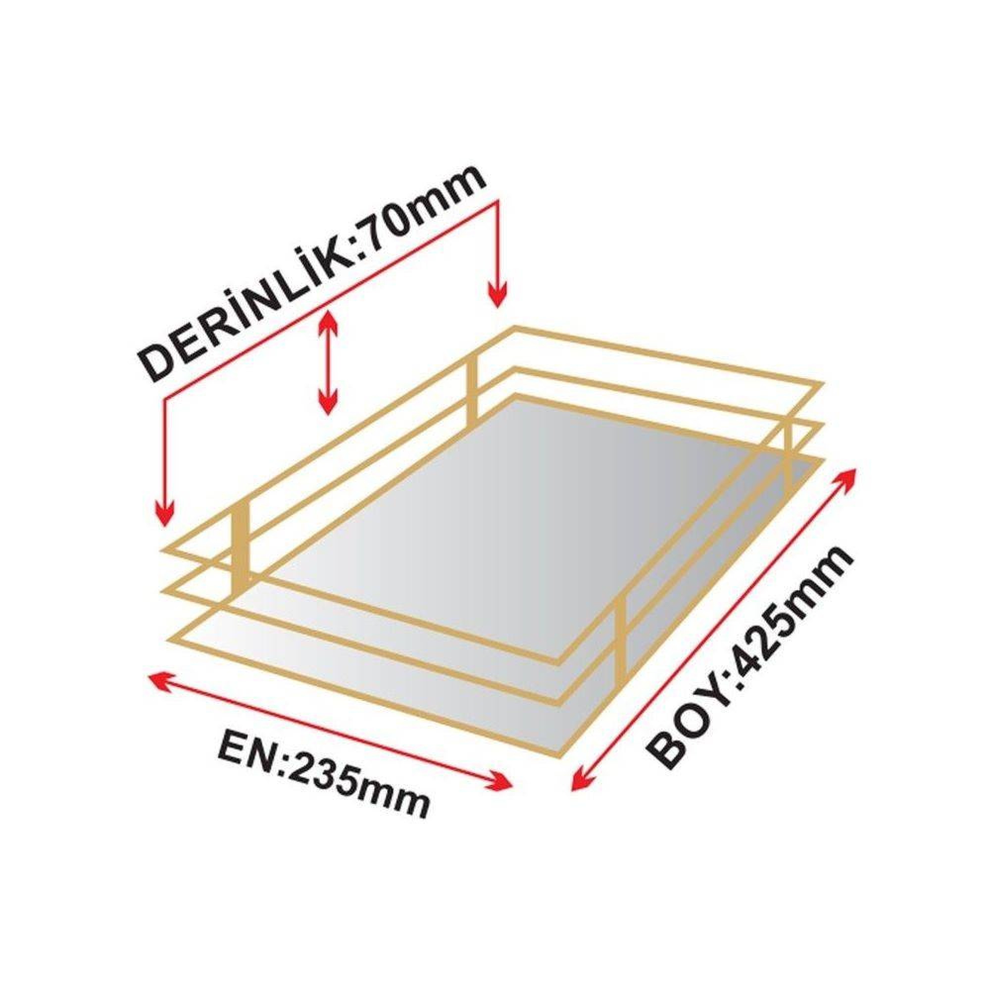 سینی گالاکسی چوارگۆشە کانزای نەخشی زێڕین  1