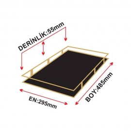 سینی گالاکسی چوارگۆشە نەخشی زێڕین 48.5*29.5 سم