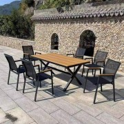 مێزی باخچە لە ئەلەمنیۆم بە ڕەنگی ئەنتراسایت 90*160 سم BHKC-2109-T