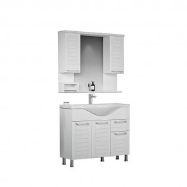 دۆڵابی خوارەوەی دەستشۆری حەمام+سینک ڕێترۆ  ١٠٠ سم ڕەنگی زیوی مارکەی ئۆرکا جۆری ئولوداغ Snv