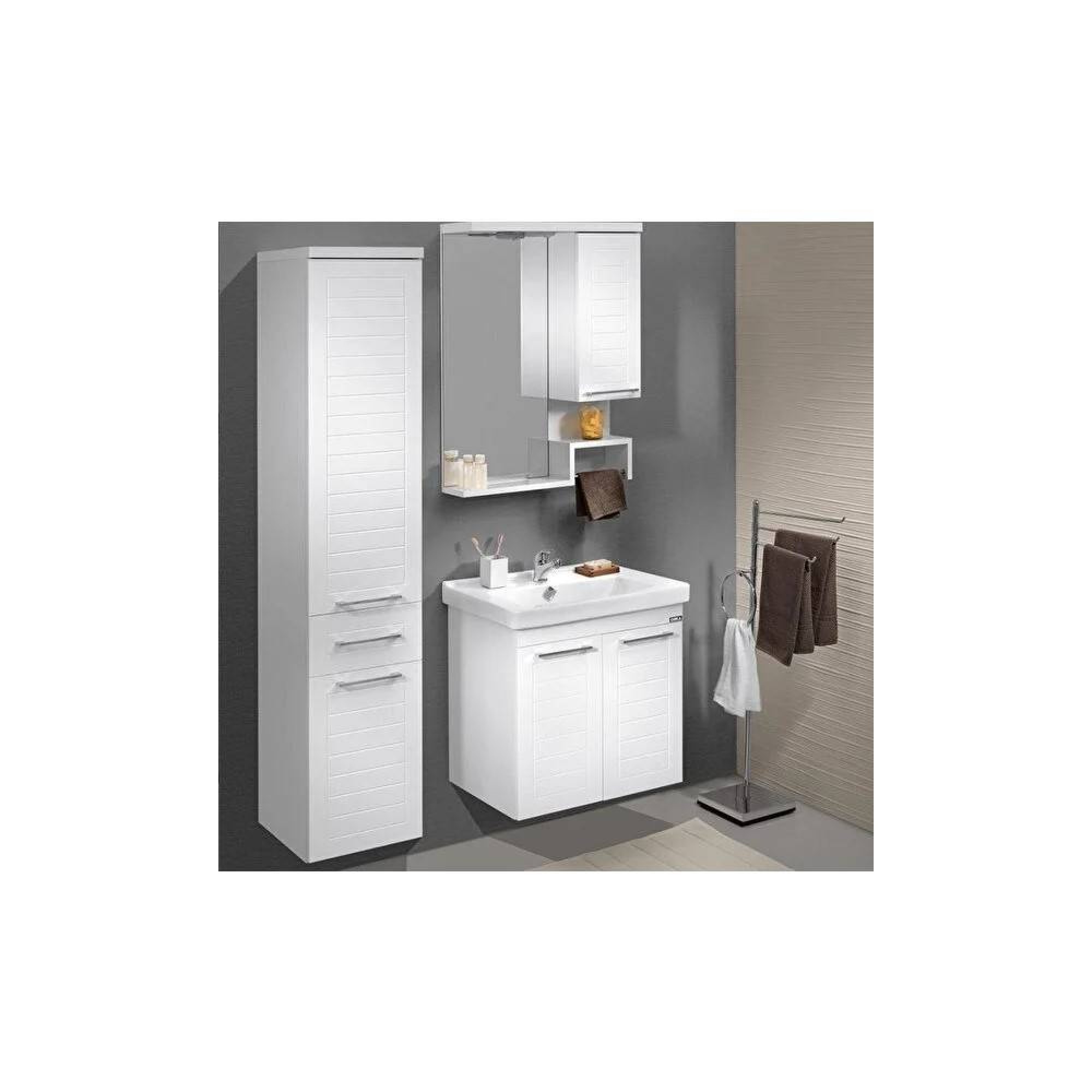 سێتی دۆڵابی دەستشۆری حەمام  ٦٥ سم ڕەنگی سپی مارکەی ئۆرکا جۆری پێرج V2