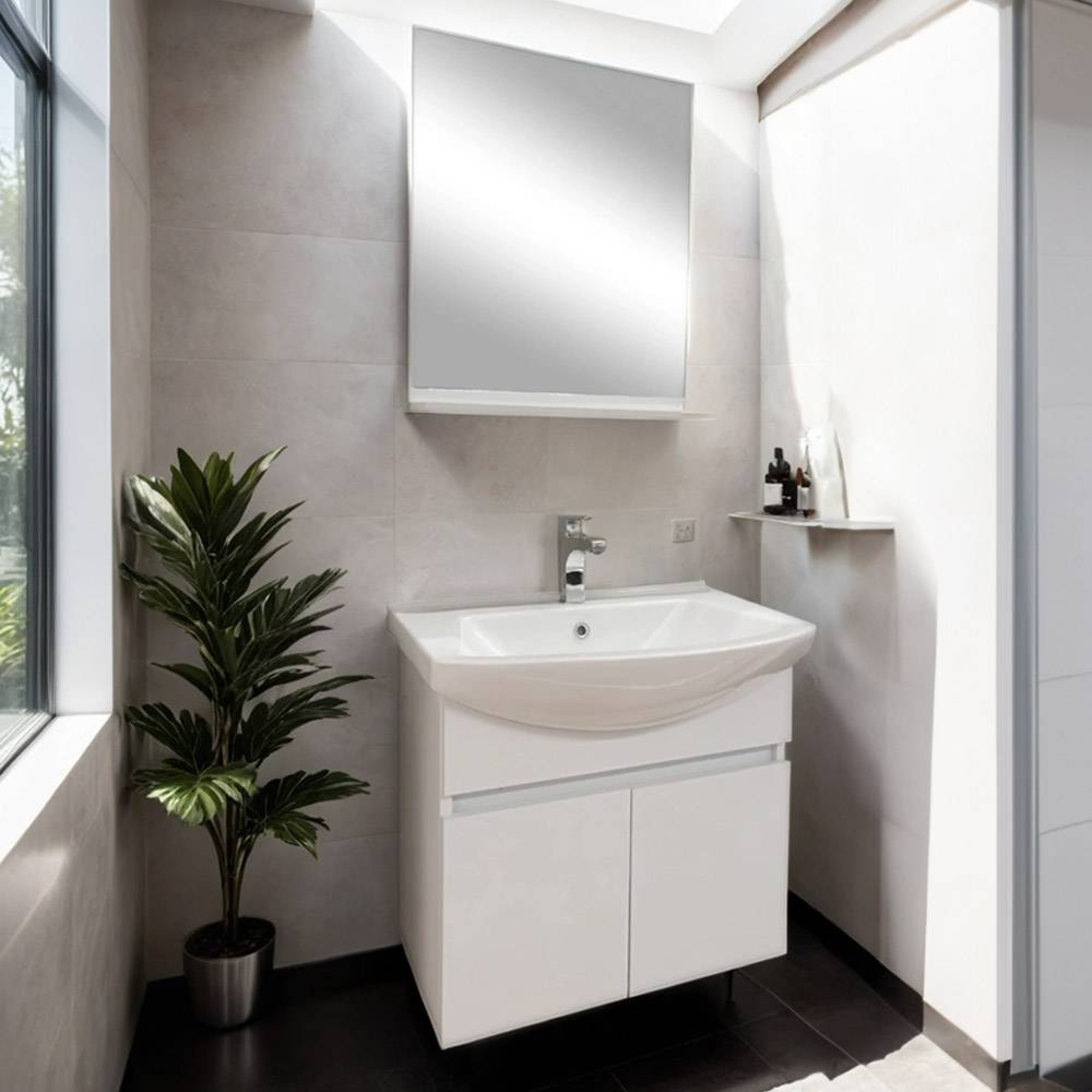 سێتی دۆلاب و جێی دەستشوشتن 65 سم ڕەنگی سپی