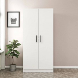 دۆلابی جل و بەرگ دوو دەرگا ڕەنگی سپی 90*190*52 سم 