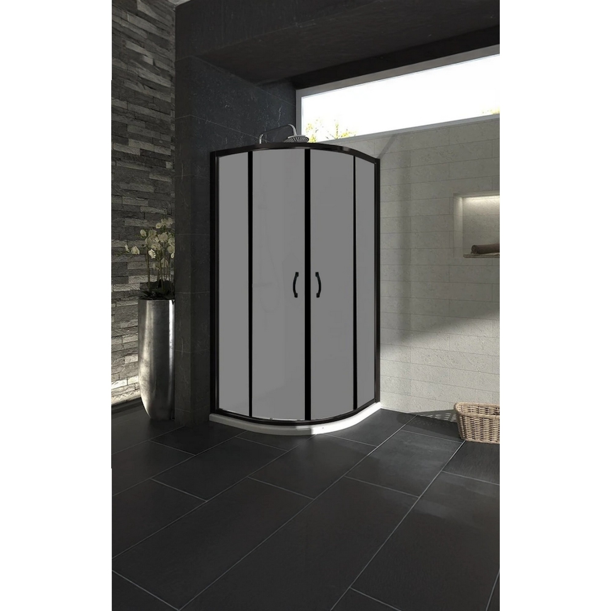 کابینەی شووشەی هێلکەیی ڕەش 100*100 سم