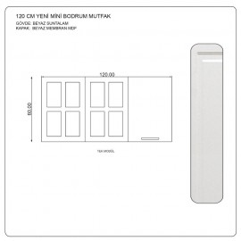 دۆڵابی کەوەنتەری سەرەوەی بچووك جۆری بۆدروم 120 سم