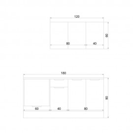 دۆڵابی کەوەنتەری جۆری ئاڵبینا 180 سم