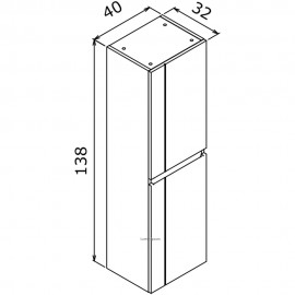 دۆلابی درێژ جۆری لکیا V2 ٤٠ سم؛ ئەنتراسیتی مات