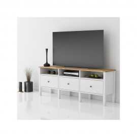 مێزی تەلەفزیۆن بە 3 چەکمەجە جۆری ڕۆز 150*60*35 سم - سپی-دار