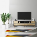 مێزی تەلەفزیۆن لەگەڵ چەکمەجە 180*55*35 سم - ڕەش- دار بەڕووی یاقوتی