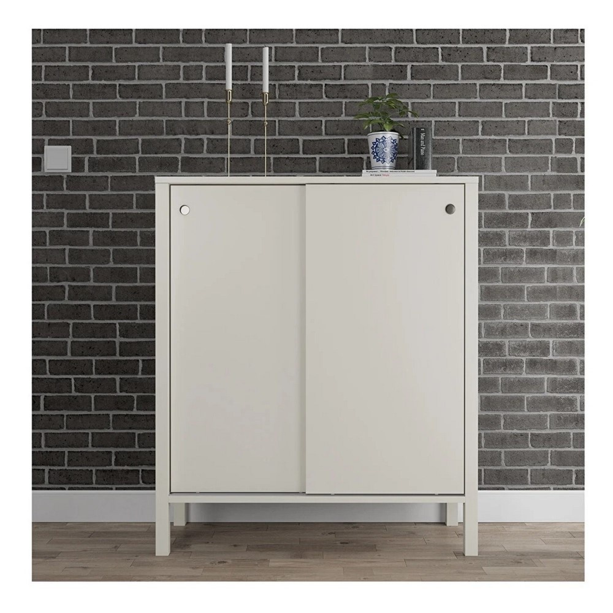 ڕەفەی پێڵاو بە 2 دەرگای سلاید جۆری ڕۆز