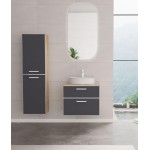 سێتی دۆلابی حەمامی جۆری سالێرنۆ ٦٠ سم ; ئەنتراسیت/کرۆم