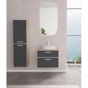 سێتی دۆلابی حەمامی جۆری سالێرنۆ ٦٠ سم ; ئەنتراسیت/کرۆم