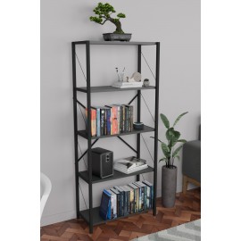 کتێبخانەی ئاسن لە 5 ڕەف 150*60*30 سم - ئەنتراسێت - FD-5LBS-007