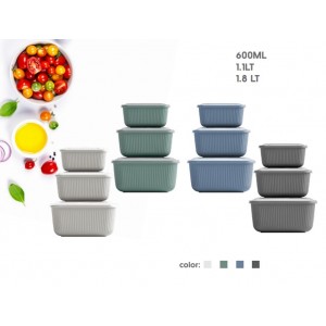 کۆمەڵە دەفری هەڵگرتنی لاکێشە لە 3 دانە (600، 1100، 1800 مل)