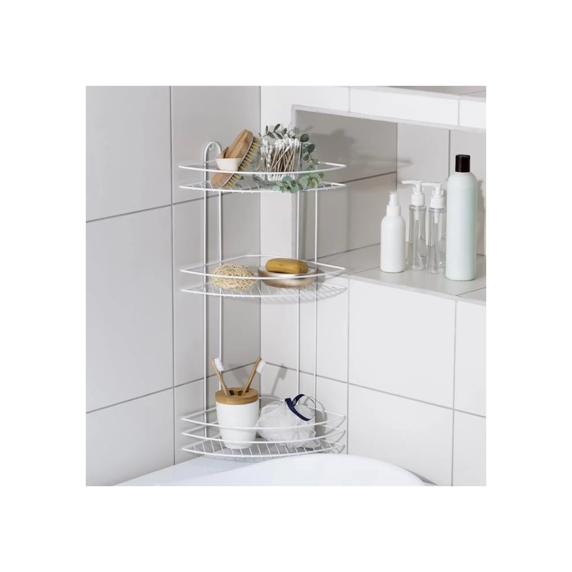 ڕەفەی گۆشەی گەرماو سێ قات - سپی