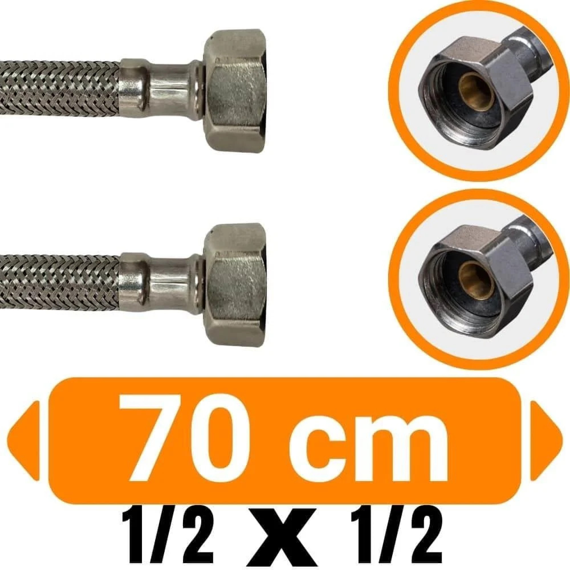 سۆندەی ستیلی درێژبوو 70 سم 1/2 - 1/2 ئینج - 121270