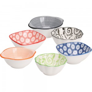 قاپی خواردنی سناک لە پۆرسەلین 6 ڕەنگ